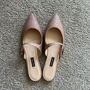 Glittery rose gold slides!